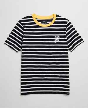 Superdry Dakota Stripe Graphic Női Pólók Fekete/Csíkok | OAVCJ8175